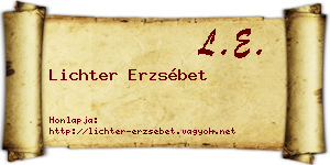 Lichter Erzsébet névjegykártya